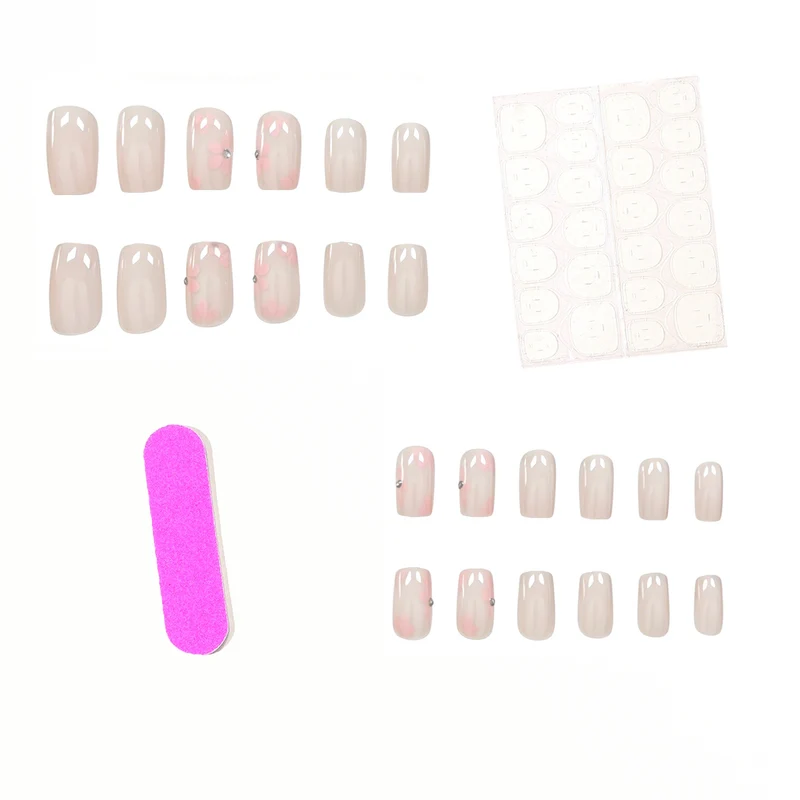 Floral Embellished Acrylic Nail Art Enhancements Stornfield