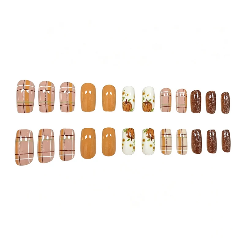 Festive Pumpkin-Inspired Nail Art Set Stornfield