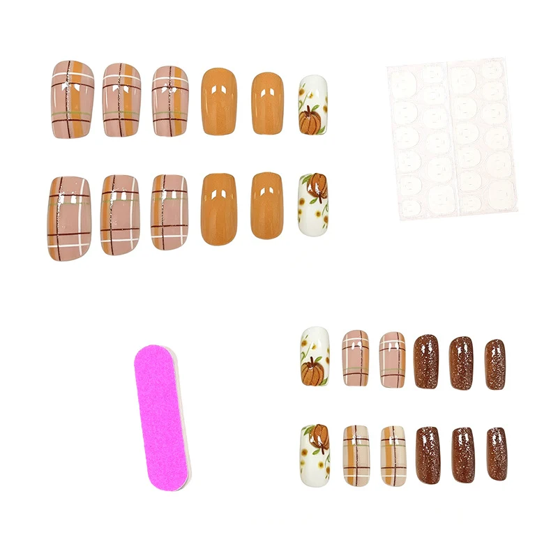 Festive Pumpkin-Inspired Nail Art Set Stornfield