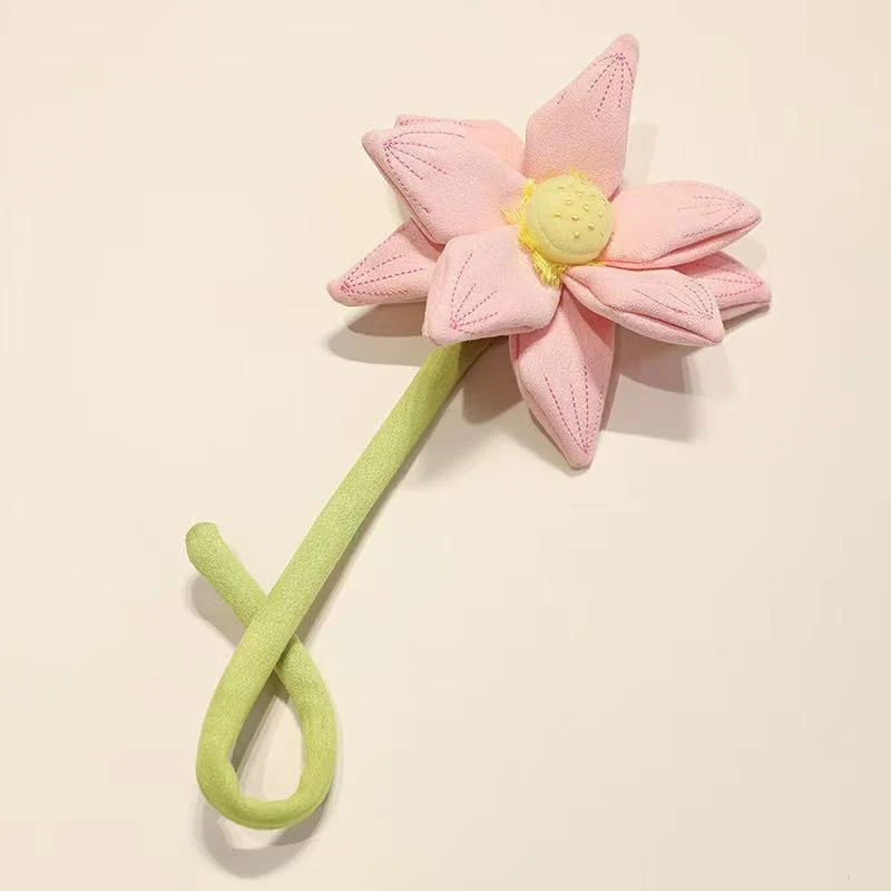 Plüsch Cordhosen Tulpe Katzenspielzeug mit flauschigem Pom-Bud & flexiblem Stiel Karnz