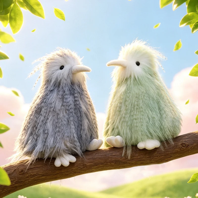 Langhaarige Kunstfell Dekorative Vogel Plüschfigur mit weichem Schnabel & stabilem Fuß Karnz
