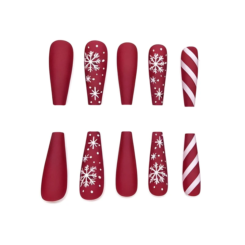 Festive Matte Acrylic Nail Art Stornfield
