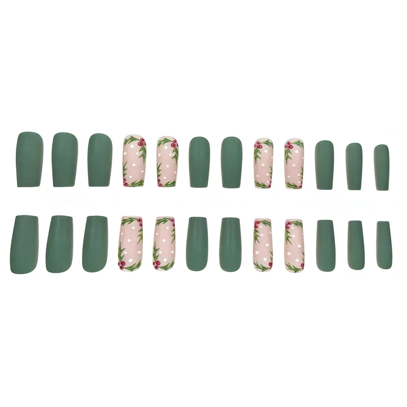 Festive Holly Nail Art Enhancements Stornfield