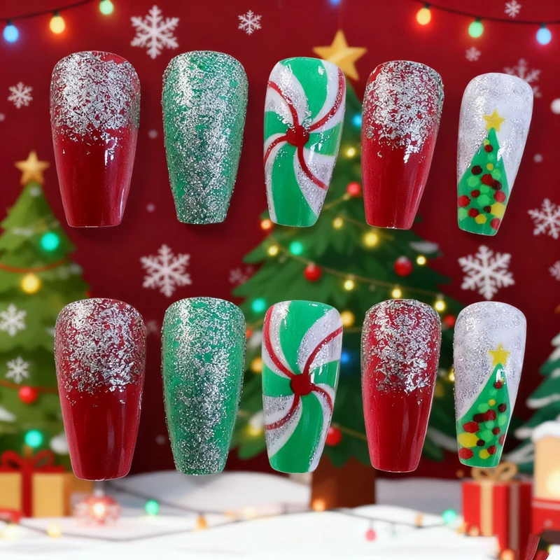 Festive Holiday Themed Nail Art Enhancements Stornfield
