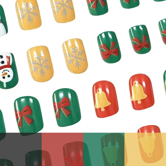 Festive Holiday Themed Acrylic Nail Art Stornfield