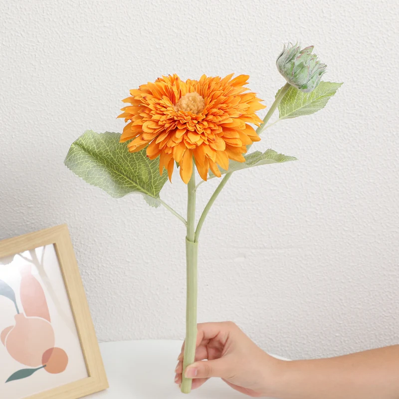 Artificial bouquet with detail-loving flowers and leaves