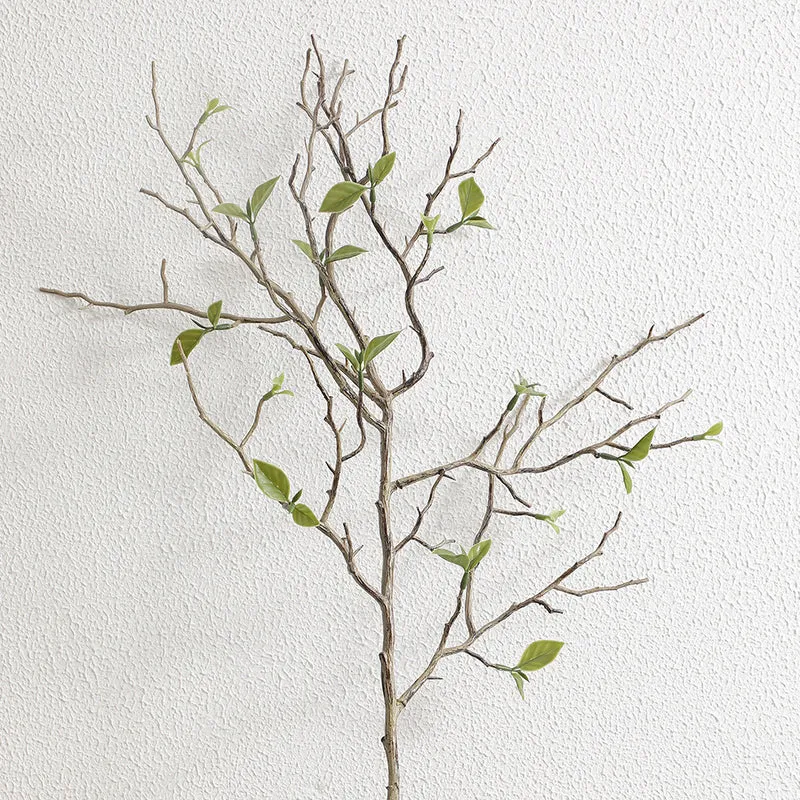 Decorative art branch with natural leaves