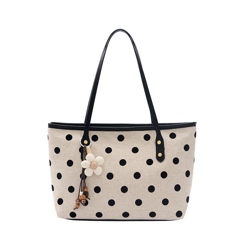 Stylische gepunktete Canvas-Tote-Tasche