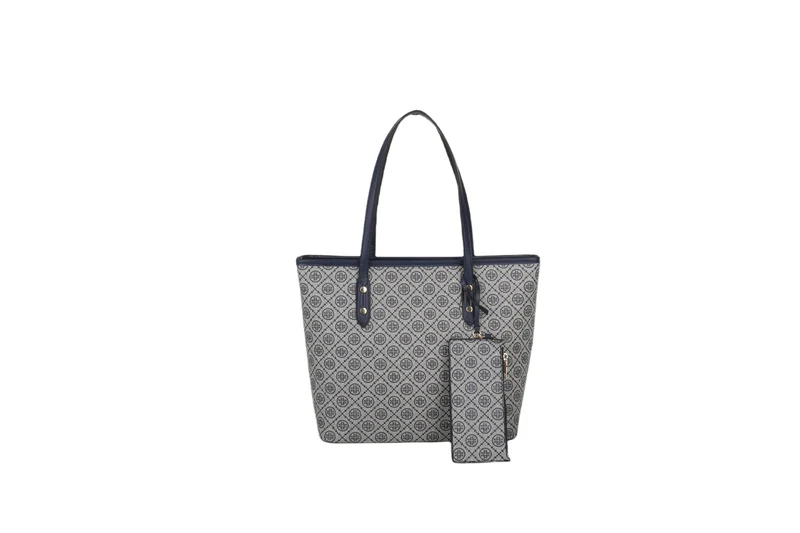 Geometrisch gemustertes Tote Bag mit abnehmbarem Reißverschlussetui