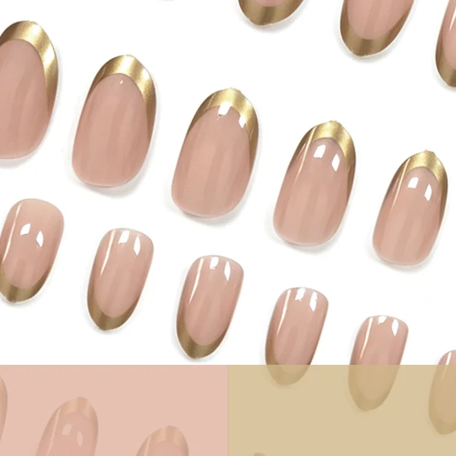 Elegant Metallic French Tip Nail Enhancements Stornfield