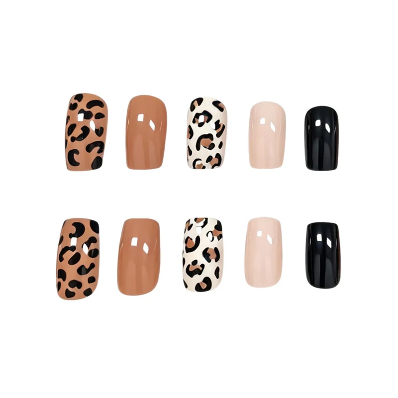 Elegant Leopard Print Acrylic Nail Art Stornfield