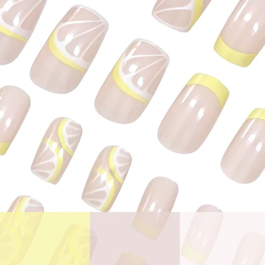 Elegant Lemon-Themed Acrylic Nail Art Enhancements Stornfield