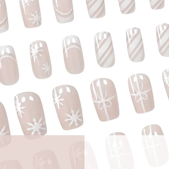 Elegant Holiday-Themed Nail Art Extensions Stornfield