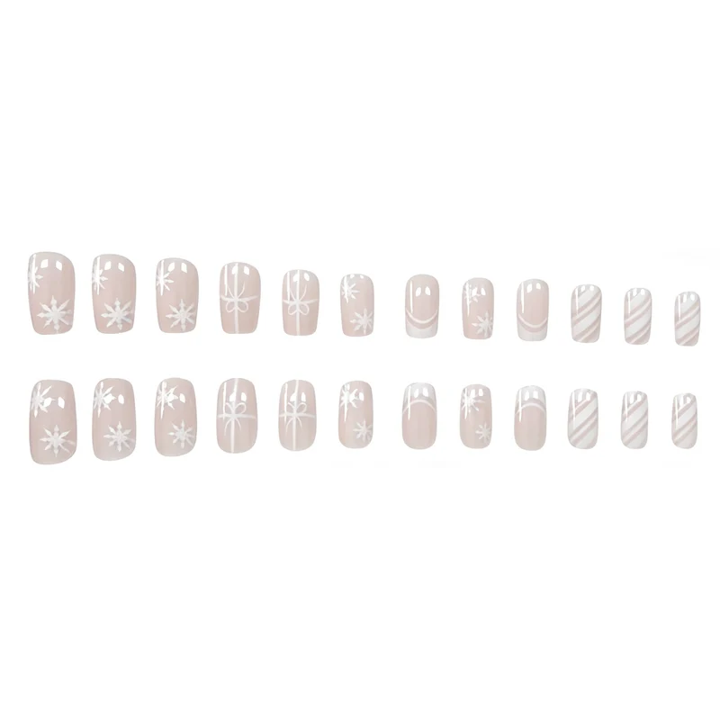 Elegant Holiday-Themed Nail Art Extensions Stornfield