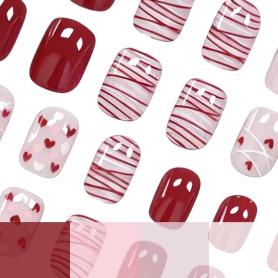 Elegant Heart-Themed Nail Art Set Stornfield