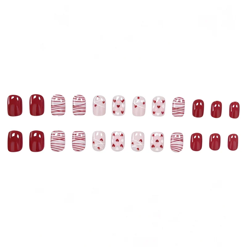 Elegant Heart-Themed Nail Art Set Stornfield