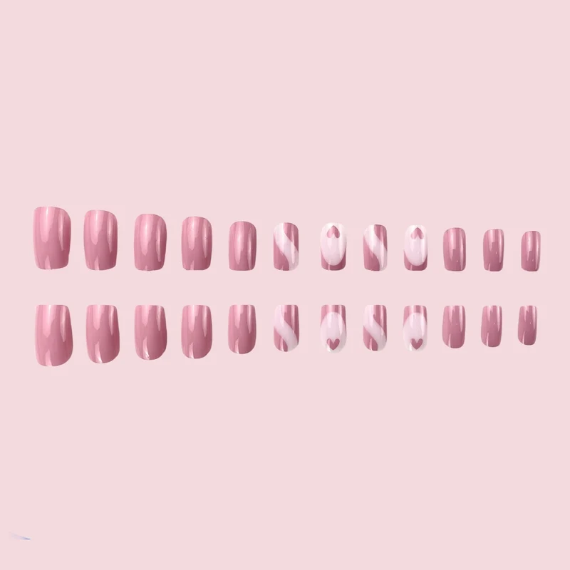 Elegant Heart Pattern Nail Art Extensions Stornfield