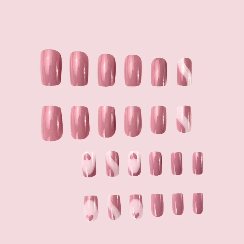 Elegant Heart Pattern Nail Art Extensions Stornfield