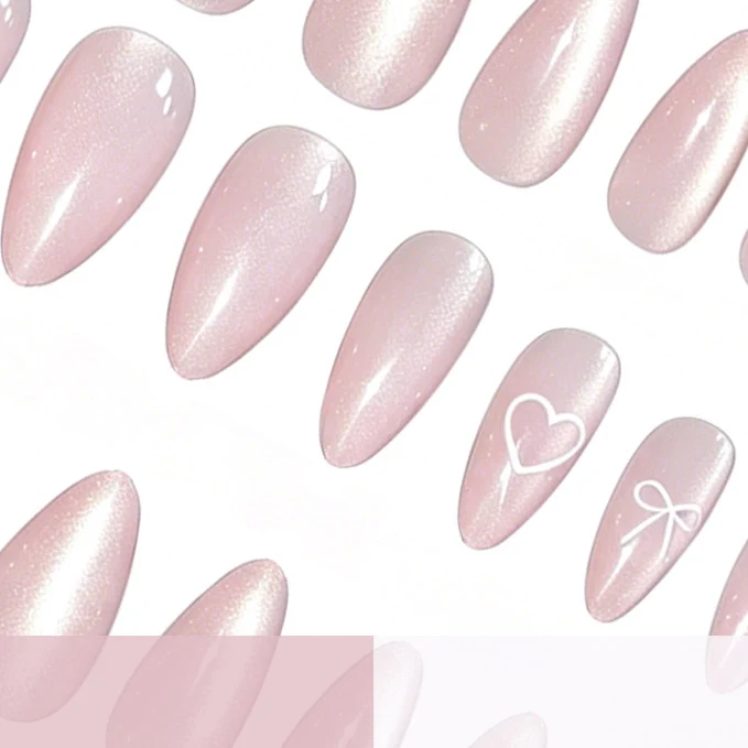 Elegant Heart and Bow Nail Art Stornfield