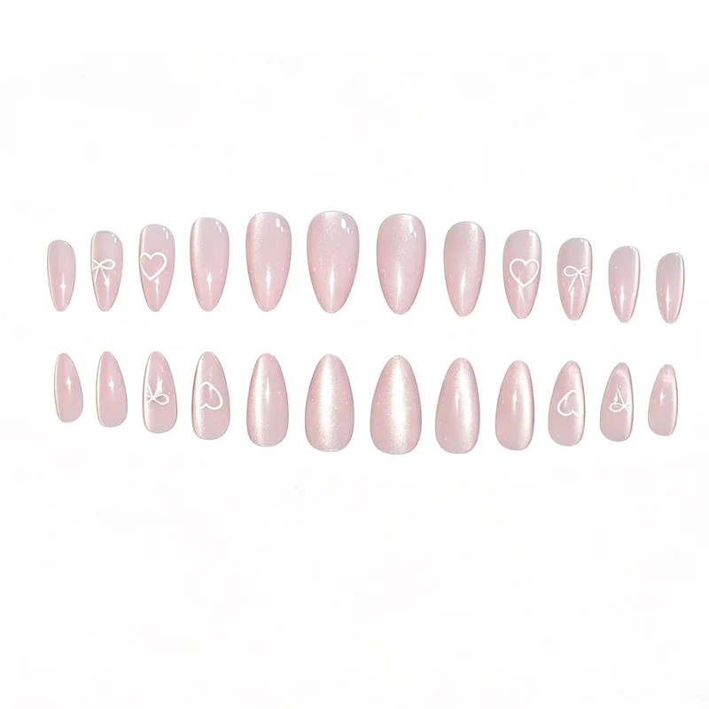Elegant Heart and Bow Nail Art Stornfield