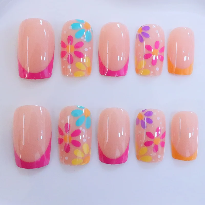 Creative Floral Acrylic Nail Design Stornfield