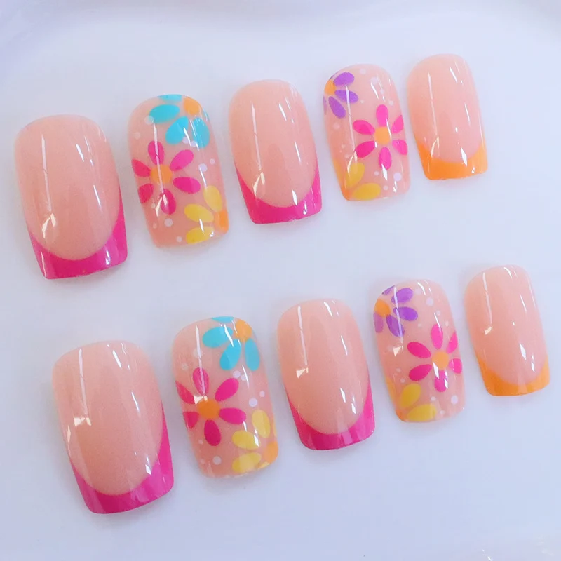 Creative Floral Acrylic Nail Design Stornfield