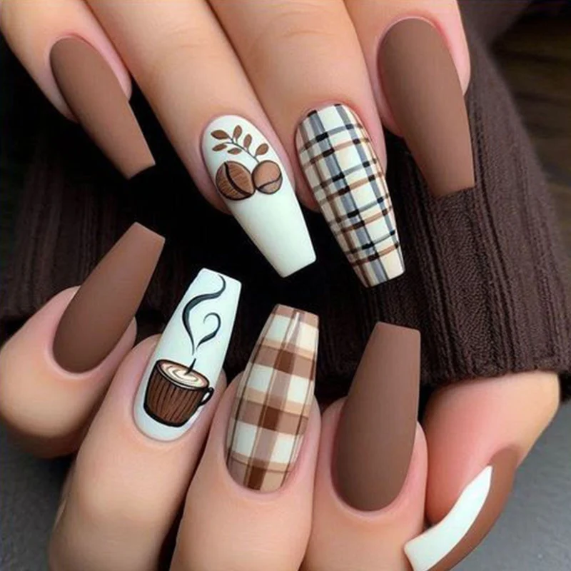 Creative Coffee-Themed Nail Art Set Stornfield