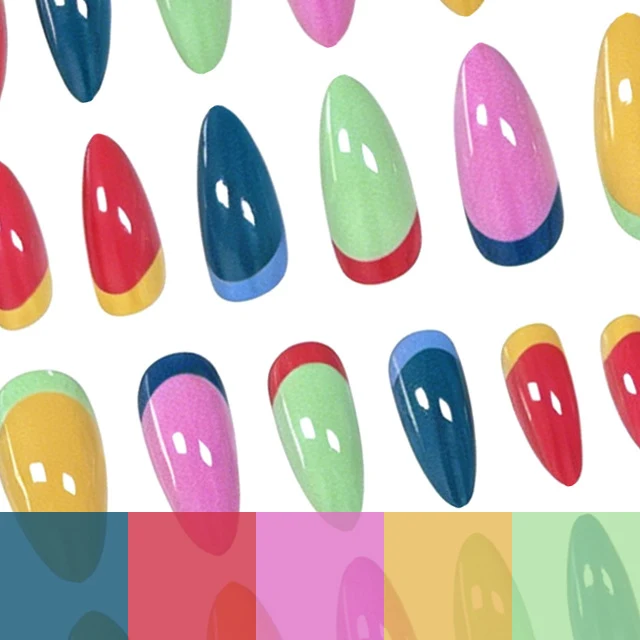 Colorful Press-On Nail Art Enhancements Stornfield