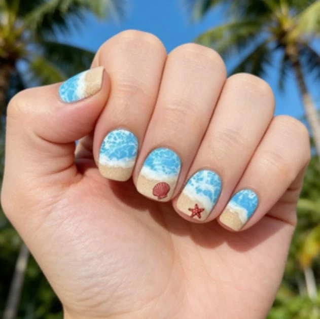 Coastal Ocean-Inspired Nail Art Stornfield