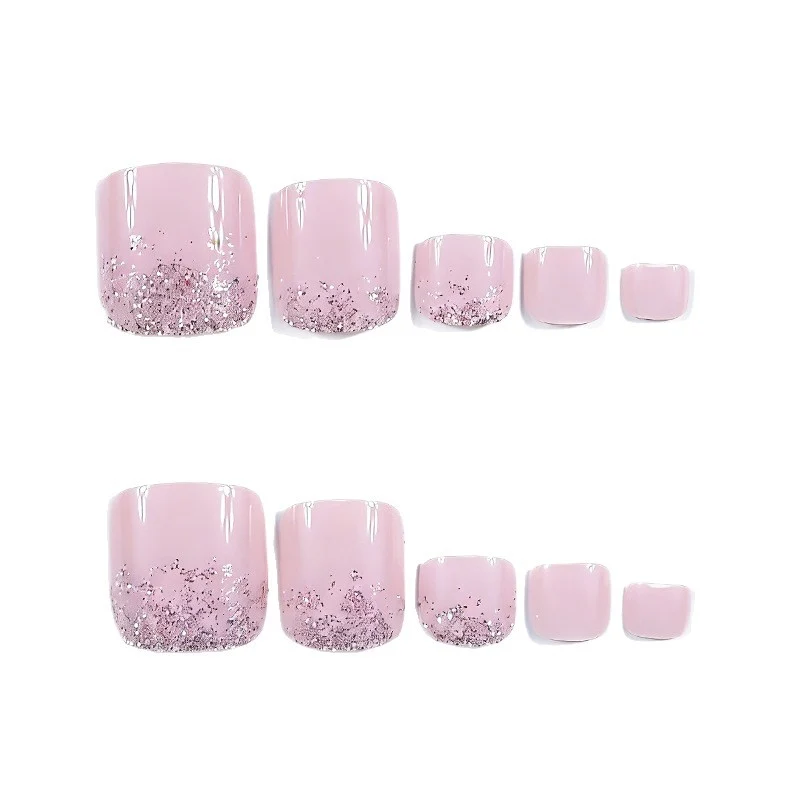 Elegant Glittery Pedicure Nail Art Stornfield