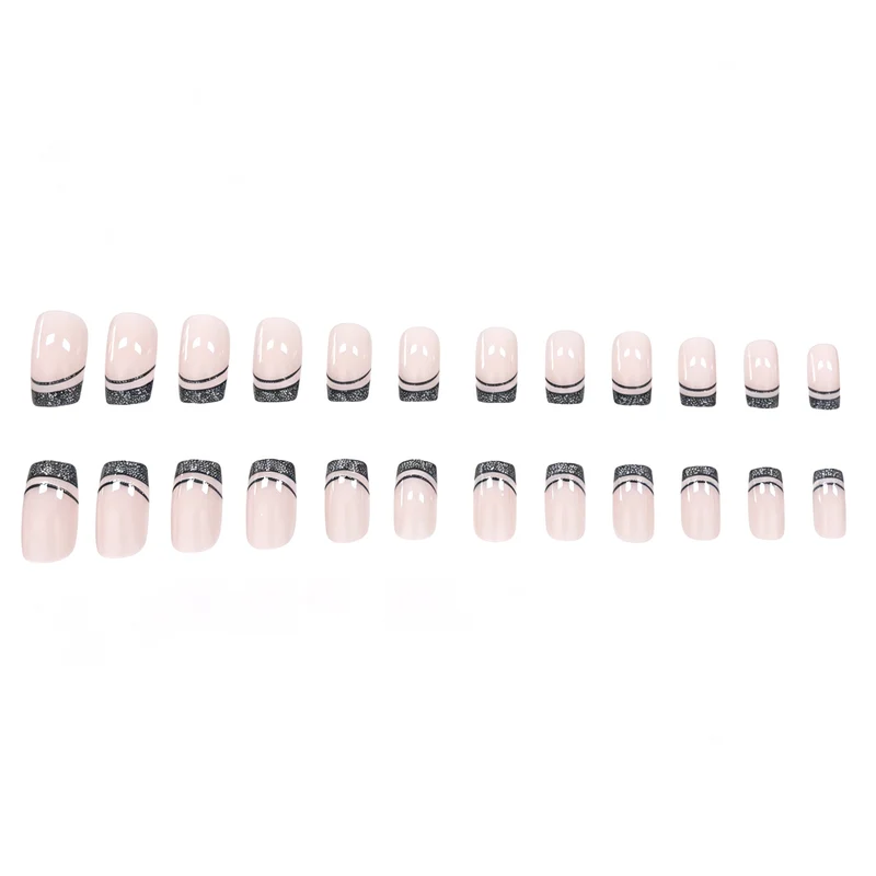 Elegant Glittery French Tip Nail Art Stornfield