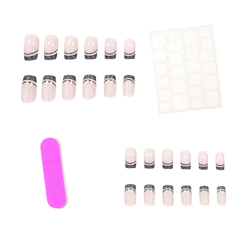 Elegant Glittery French Tip Nail Art Stornfield