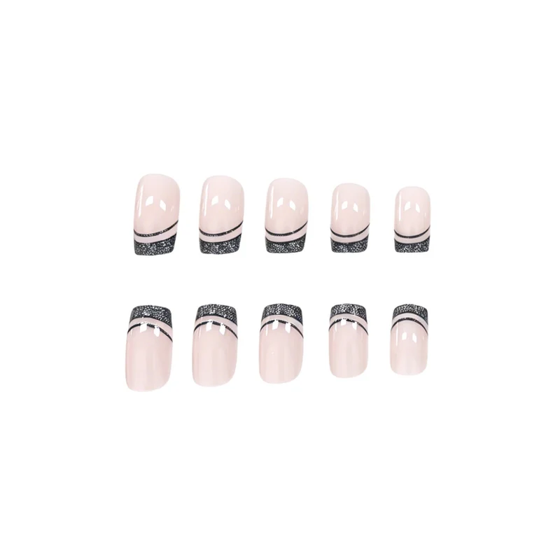Elegant Glittery French Tip Nail Art Stornfield
