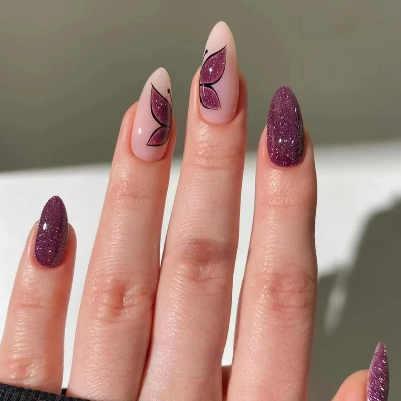 Elegant Glittery Butterfly Nail Art Stornfield