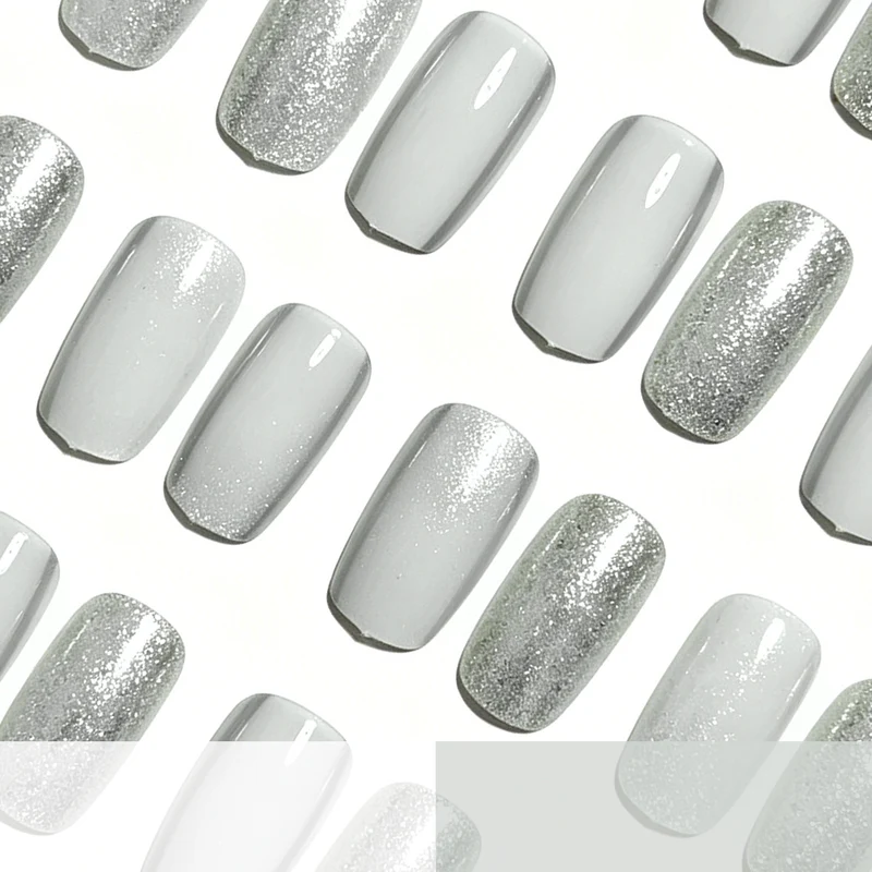 Elegant Glittery Acrylic Nail Extensions Stornfield