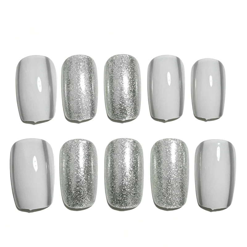 Elegant Glittery Acrylic Nail Extensions Stornfield