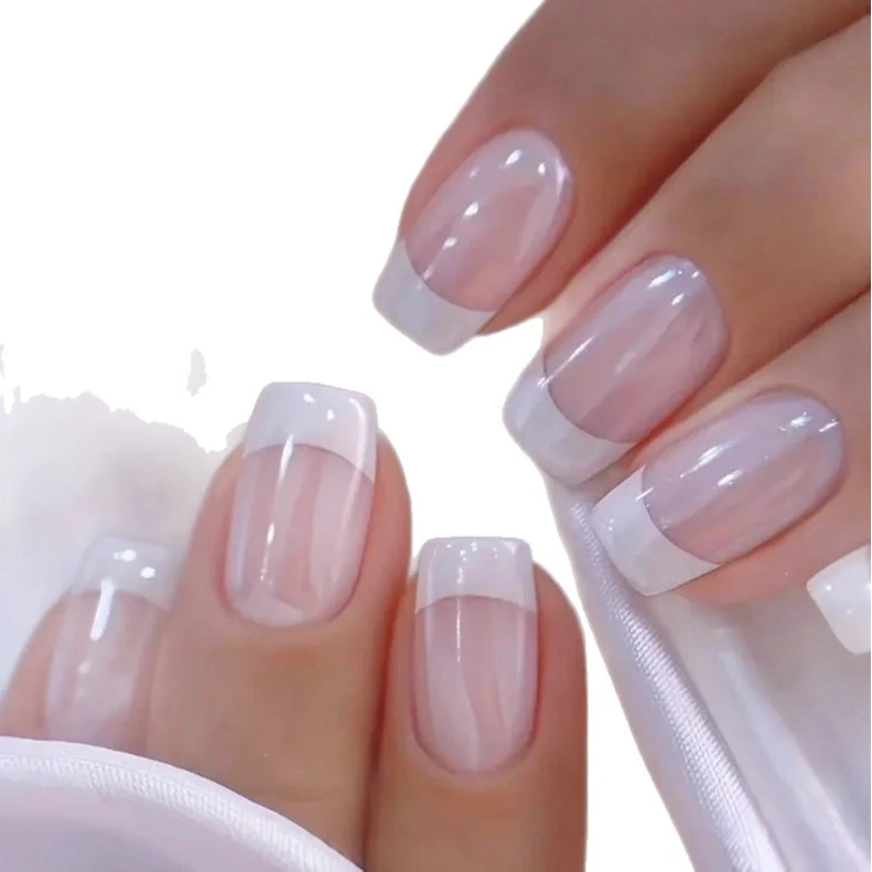 Elegant French Tip Nail Extensions Stornfield