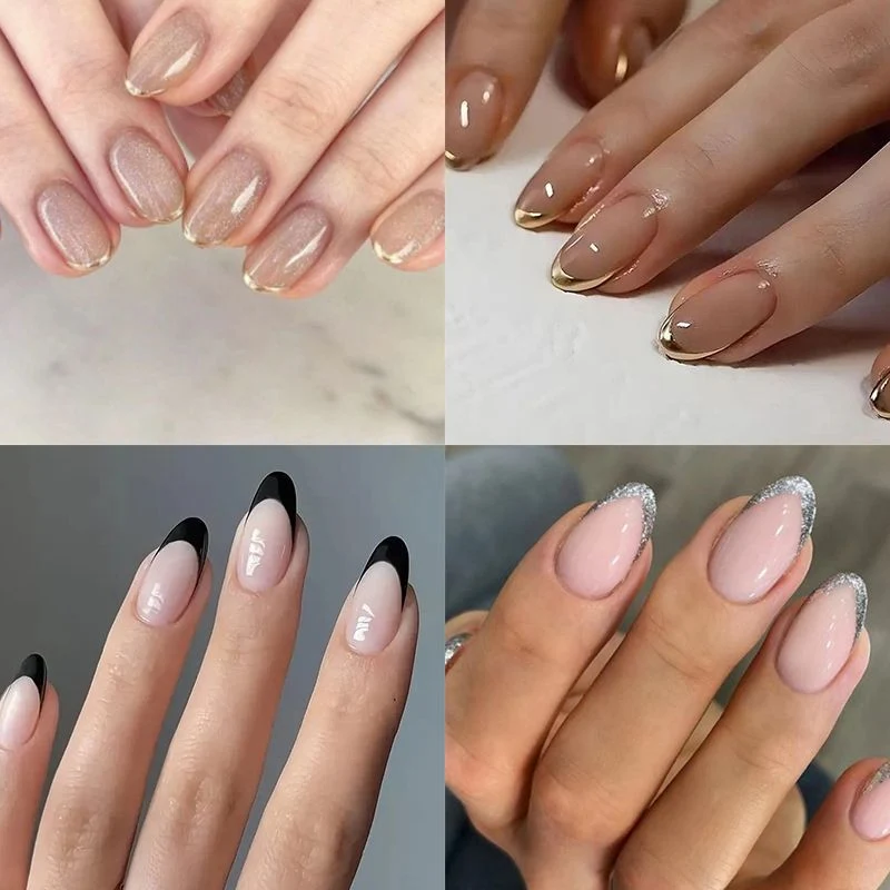 Elegant French Tip Nail Art Extensions Stornfield