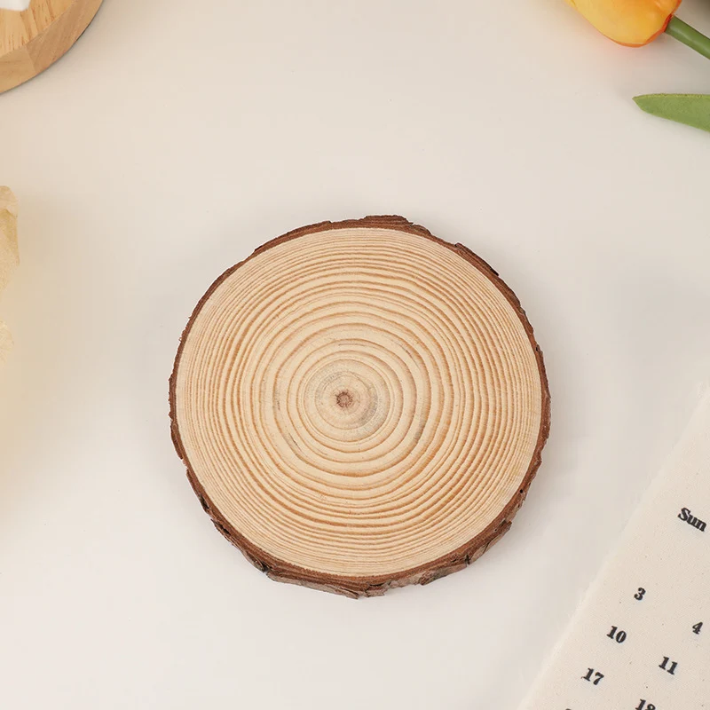 Natural Round Wood Slice Coaster and Decorative Trivet