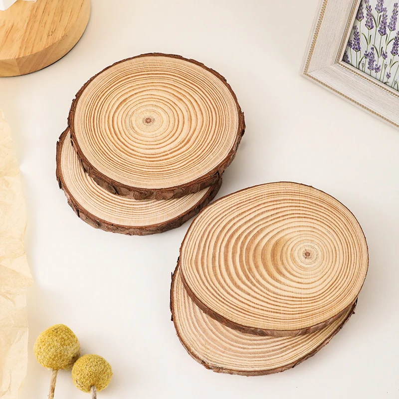 Natural Round Wood Slice Coaster and Decorative Trivet