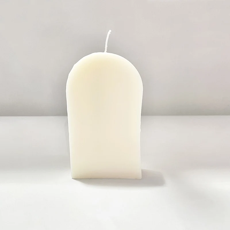 Minimalist Arch-Top Sculptural Pillar Candle