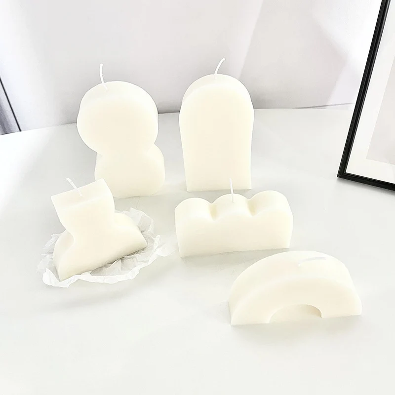 Minimalist Arch-Top Sculptural Pillar Candle