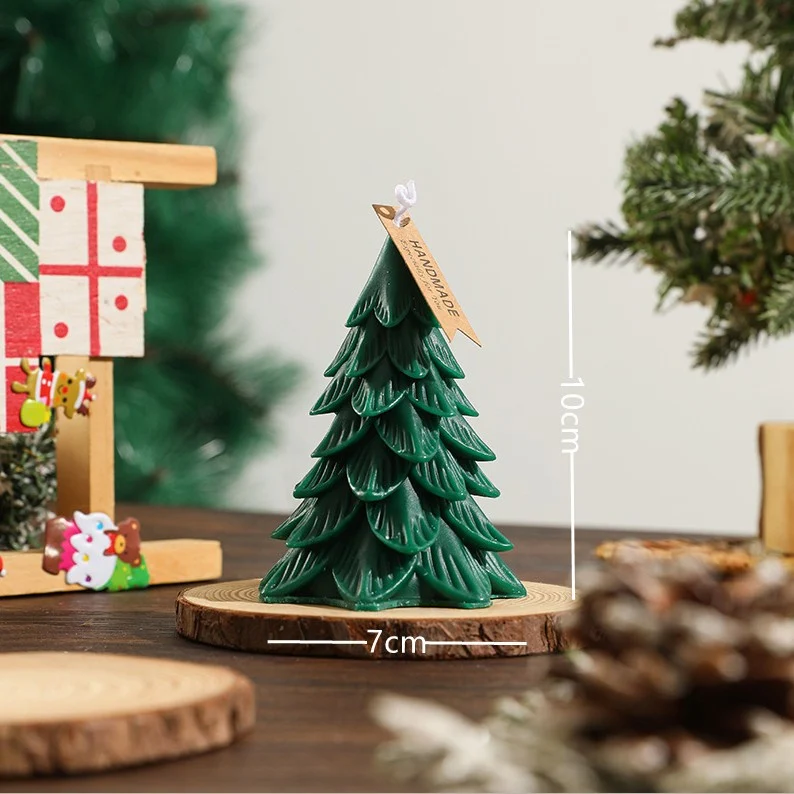Mini Layered Petal Pine Sculptural Tabletop Candle