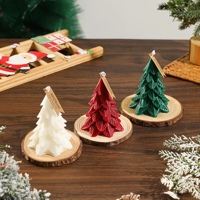 Mini Layered Petal Pine Sculptural Tabletop Candle