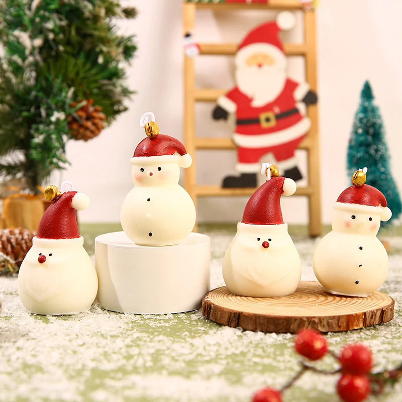 Mini Hand-Poured Santa Figurine Decorative Wax Candle