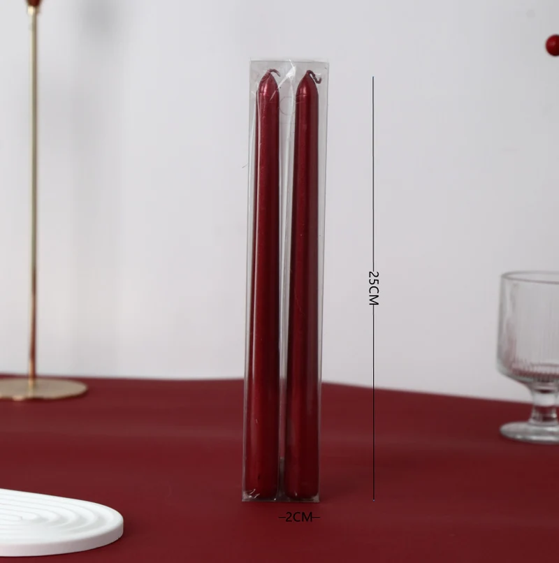 Long-Length Slim Dripless Dinner Taper Candle Pair with Cotton Core