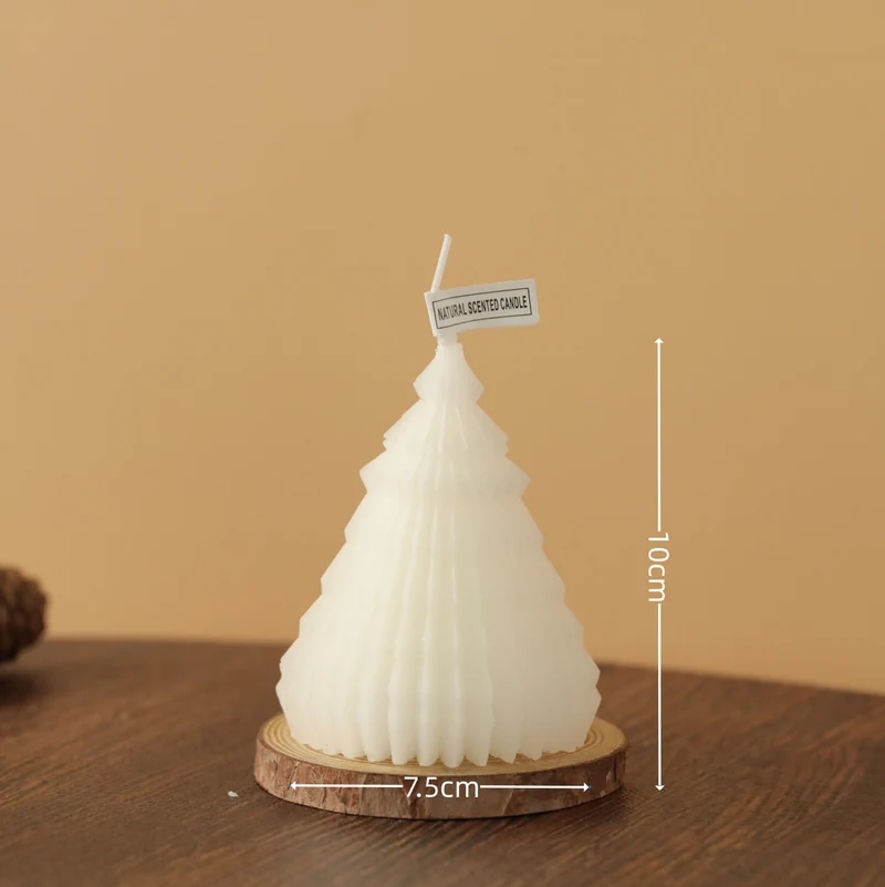Layered Bubble Christmas Tree Sculptural Candle with Star Topper