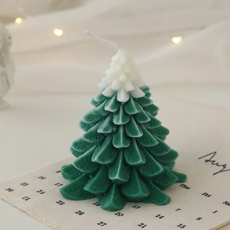 Layered Bubble Christmas Tree Sculptural Candle with Star Topper
