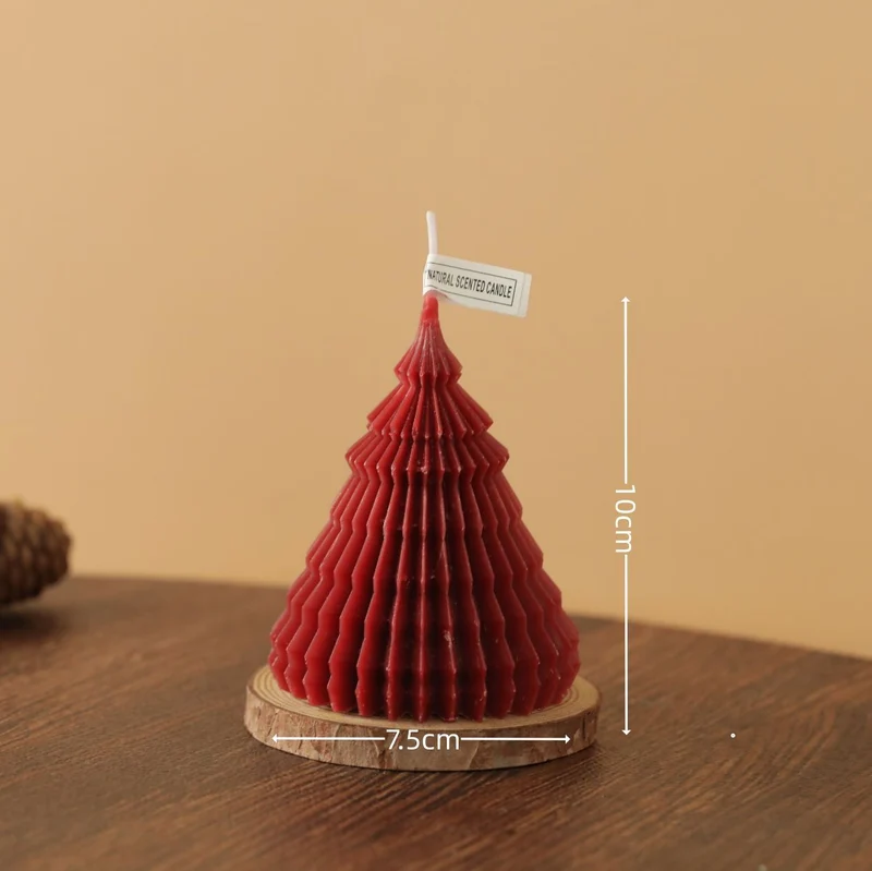 Layered Bubble Christmas Tree Sculptural Candle with Star Topper