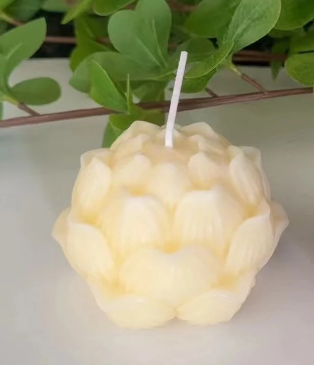 Handcrafted Sculptural Petal Lotus Tabletop Candle